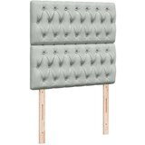 vidaXL Otomanski posteljni okvir z vzmetnicami siv 90x200cm žamet | Shoptok.si