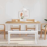 vidaXL Klupa 110 cm bijela puna drvena guma | shoptok.hr