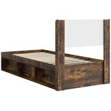  Okvir za krevet s pohranom i uzglavljem Dimljeni hrast - Dimljeni hrast 100 x 200 cm | shoptok.hr
