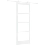  Klizna vrata Bijelo 83 x 211 cm Masivna borovina i staklo | shoptok.hr