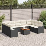  Sjedeća garnitura za vrt 10 kom. Crna i Krema poliratan 289 x 177,5 x 69 cm | shoptok.hr