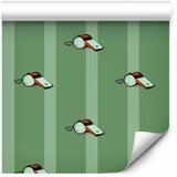  Tapeta - Sports Whistles - Repeating pattern on a striped green background. 50x1000 Premium | shoptok.hr