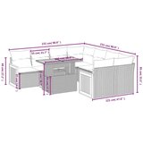  9-dijelni set vrtnih sofa s jastucima crni od poliratana | shoptok.hr