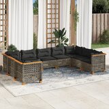 vidaXL 9-dijelni set vrtnih sofa od poliratana s jastucima sivi | shoptok.hr