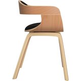  Jedilni stol 4 kosi črn ukrivljen les in umetno usnje, (20944568) | Shoptok.si