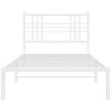  Metalni okvir za krevet s uzglavljem bijeli 100x200 cm | shoptok.hr