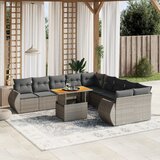 vidaXL 11-dijelni set vrtnih sofa od poliratana s jastucima sivi | shoptok.hr