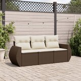  3-dijelni set vrtnih sofa s jastucima smeđi od poliratana | shoptok.hr