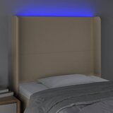  LED uzglavlje krem 93 x 16 x 118/128 cm od tkanine | shoptok.hr