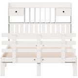 vidaXL Krevet s regalom z knjige bez madraca bijeli 135x190cm borovina | shoptok.hr