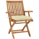 Maison Chic Vrtni stoli - Stol za vrt 2 kosa s kremno belimi blazinami trdna tikovina JS1266, (21877385) | Shoptok.si