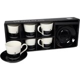 Sigma Set šoljica za kafu 180ml 6/1 porcelan Star rxg-n24106a, Belo-crni cene