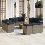 vidaXL 13-dijelni set vrtnih sofa od poliratana s jastucima sivi | shoptok.hr