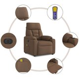 vidaXL Električni masažni naslanjač rjavo blago | Shoptok.si
