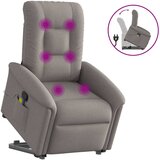 Maison Chic masažni naslanjač - Relax naslanjač s funkcijo vstajanja taupe blago, (22062625) | Shoptok.si