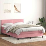 Box spring postelja z vzmetnico roza 140x220 cm žamet, (22011505) | Shoptok.si