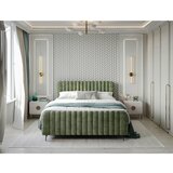 MID.YOU POSTELJA Z VZMETNICO 200 cm x 200 cm , les, tekstil, leseni material zelena | Shoptok.si