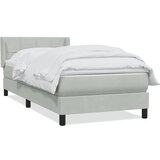 Maison Chic Box spring postelja - Vzmetna postelja z vzmetnico svetlo siva 80x220 cm žamet SL25179, (21890195) Cene
