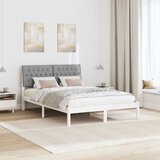  Krevetni okvir s tapiciranim uzglavljem Bijelo 135 x 190 cm | shoptok.hr