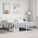 vidaXL Metalni okvir kreveta uzglavlje i podnožje bijeli 193x203 cm | shoptok.hr