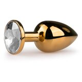 EasyToys Metal No.1 - analni dildo s konusom od bijelog kamena - zlatni (2,5 cm) | shoptok.hr