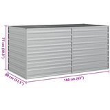  Povišena vrtna gredica 160 x 80 x 77 cm pocinčani čelik srebrna | shoptok.hr