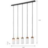  Visilica na sajli MARKUS 5xE27/15W/230V crna/hrast | Eponuda.com