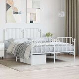 Metalni okvir kreveta uzglavlje i podnožje bijeli 150 x 200 cm | shoptok.hr