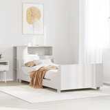 vidaXL Posteljni okvir brez vzmetnice bel 100x200 cm trdna borovina | Shoptok.si