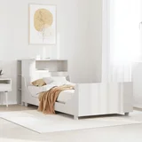 vidaXL Posteljni okvir brez vzmetnice bel 100x200 cm trdna borovina
