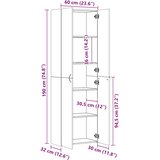  Visoka ploča Artisan hrast 60x32x190 cm izrađeno drvo | shoptok.hr