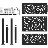  Vrtna vrata crna 100x125 cm čelična dizajn plamena | shoptok.hr