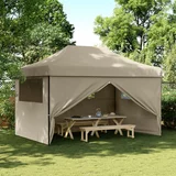vidaXL Zložljivi pop-up šotor za zabave 4 stranice taupe