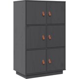 Maison Chic Visoka omara - Komoda - Predalnik siva 67x40x108,5 cm trdna borovina, (21719544) Cene