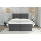 Ropez Tamno sivi tapecirani bračni krevet s prostorom za odlaganje s podnicom 140x200 cm Rico – | shoptok.hr
