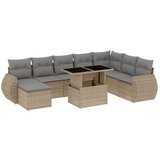 Maison Chic Seti vrtnega pohištva - Vrtna garnitura 9-delna z blazinami bež poli ratan, (21796140) | Shoptok.si