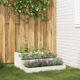 vidaXL Vrtni sadilnik Beli Hladno valjano jeklo 90 x 90 x 35 cm Cene