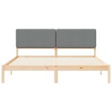  Krevetni okvir s tapiciranim uzglavljem Svijetlo siva - Smeđa i svijetlo siva 200 x 200 cm | shoptok.hr