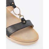 GOODIN Women's black sandals with a snakeskin motif | Shoptok.si