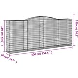  Lučne gabionske košare 2 kom 400x30x160/180cm pocinčano željezo | shoptok.hr