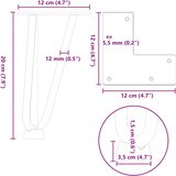  Noge s ukosnicama za stolić za kavu 4 kom. Prirodni čelik 20 cm Puni čelik | shoptok.hr