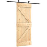  Klizna vrata 85 x 210 cm Čvrsta borovina (neobrađena) | shoptok.hr