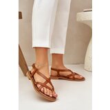 Zazoo Leather Flat Sandals With Intertwined Straps | Shoptok.si
