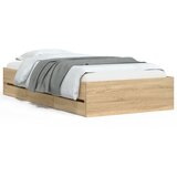 Maison Chic Posteljni okvir - Enojna postelja - Postelja za odrasle s predali sonoma hrast 100x200cm inženirski les, (21694941) Cene