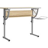  Radni stol boja hrasta i siva 110 x 53 x(58-87) cm drvo i čelik | shoptok.hr