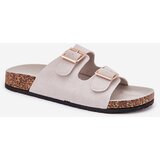Boto Women's sandals with golden buckles and stitching gray Lunera | Shoptok.si