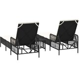  Ležaljka 3 pcs Crna i krem-bijela 55 x 200 x 92 cm poliratan | shoptok.hr