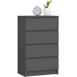 AKORD Komoda, 4 Predali, Grafitno Siva, (5000332219) | Shoptok.si