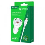 Kaku avtopolnilec KSC-493 3.0 qc s kablom 1m micro usb - bel | Shoptok.si