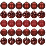  Set Božićnih kuglica u nijansama crvene, 8 cm - 30 komada | shoptok.hr